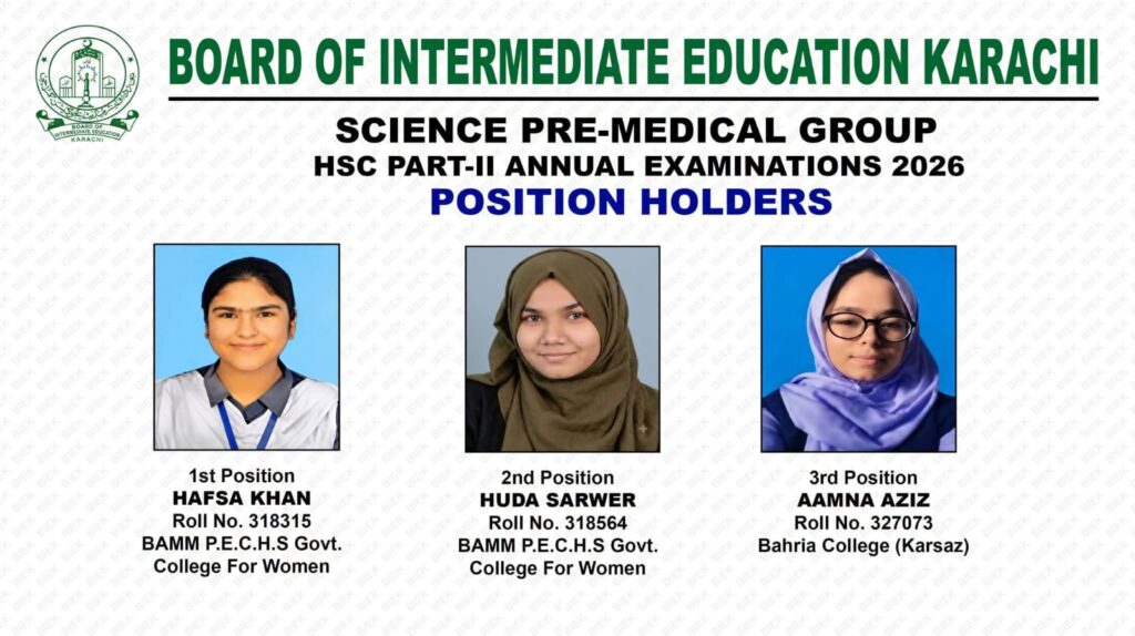 12th pre medical position holders BIEK