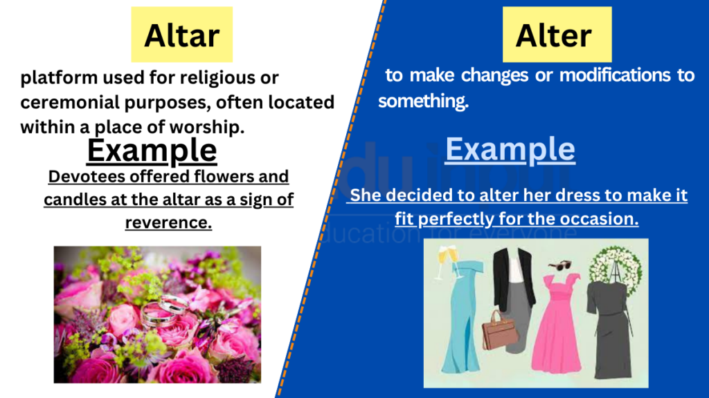 Altar vs. alter