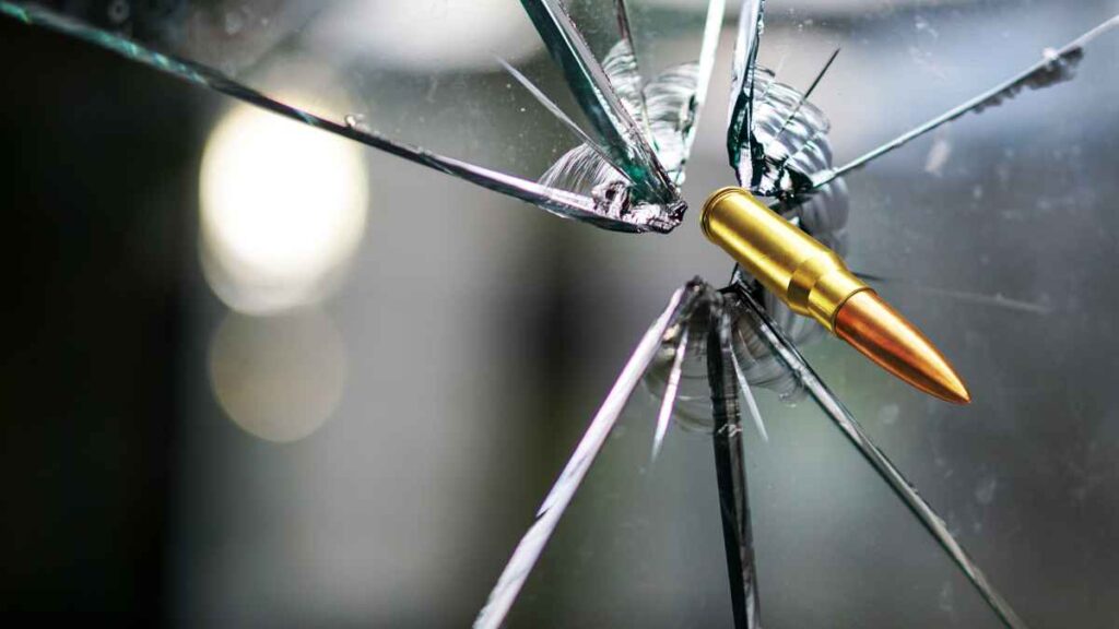 image of bullet broke the glass