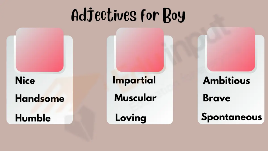 Image showing List of Adjectives for Boy