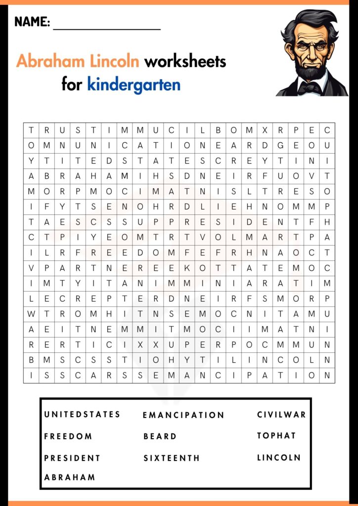 Abraham Lincoln worksheets for kindergarten 2