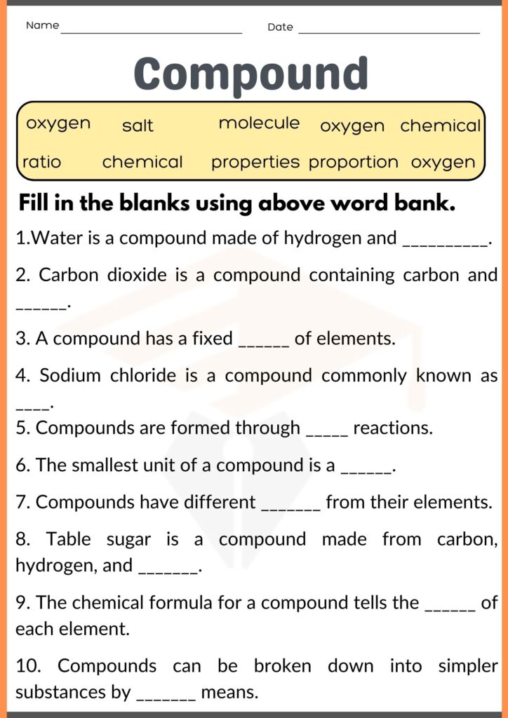 Compound worksheets for grade 7