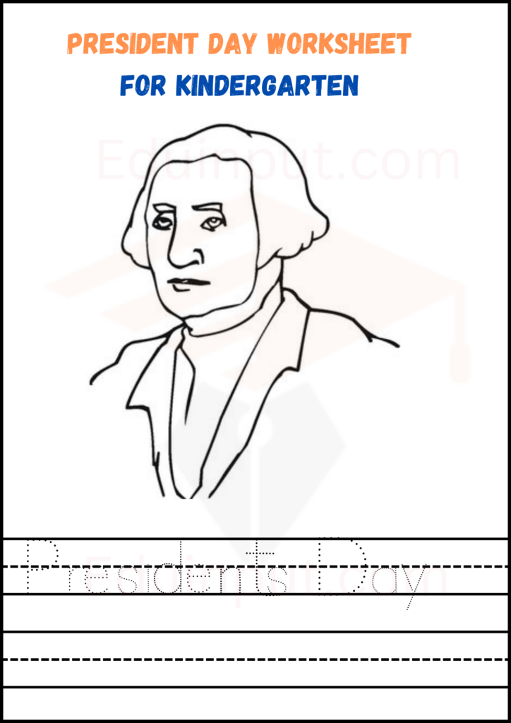 President day worksheet for kindergarten 2