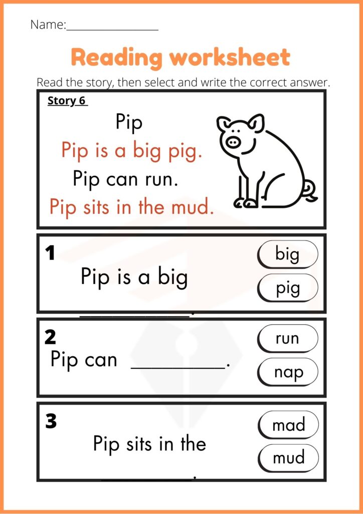kindergarten reading worksheets 3