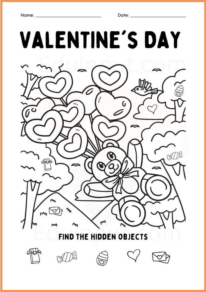 valentine day worksheets for kindergarten 1