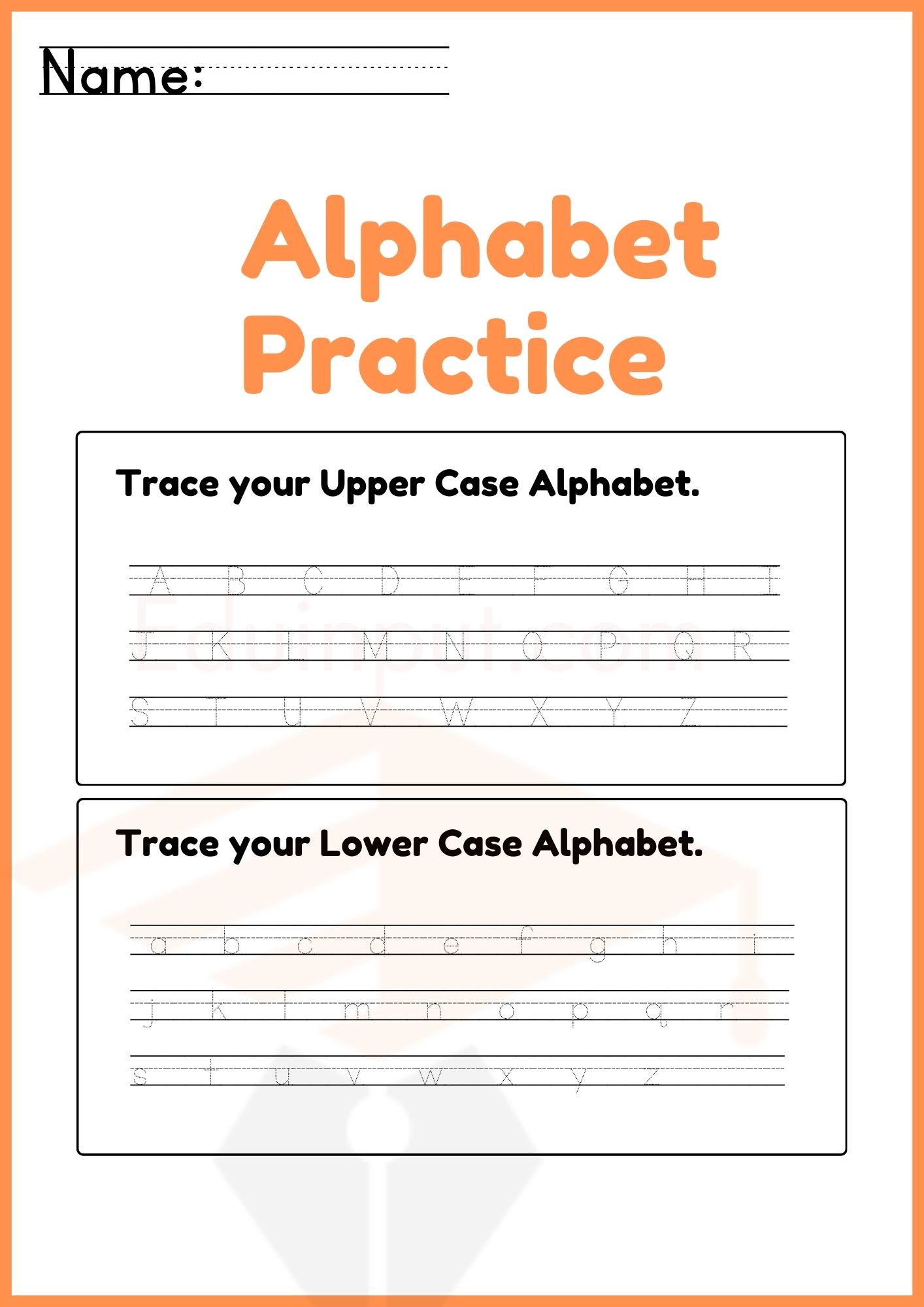 Alphabet worksheets for kindergarten