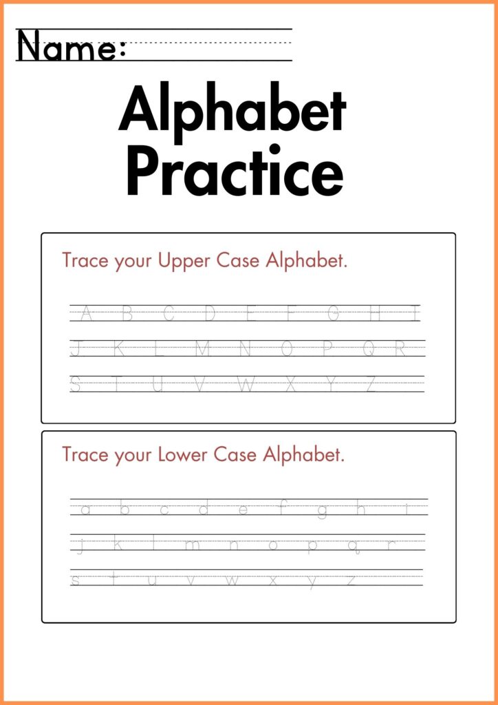 Alphabet tracing worksheet for kindergarten (2)