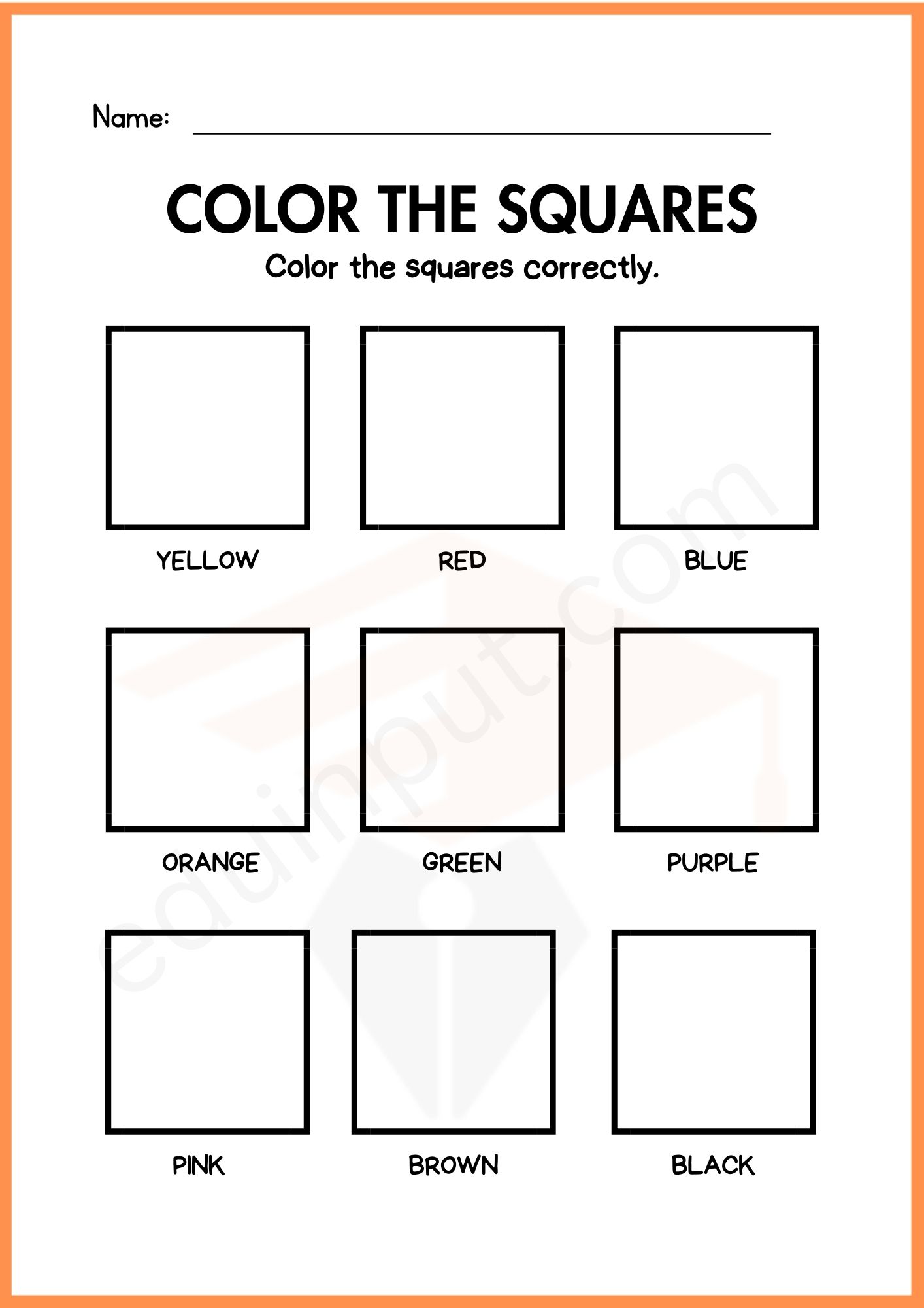 Square Worksheets for kindergarten