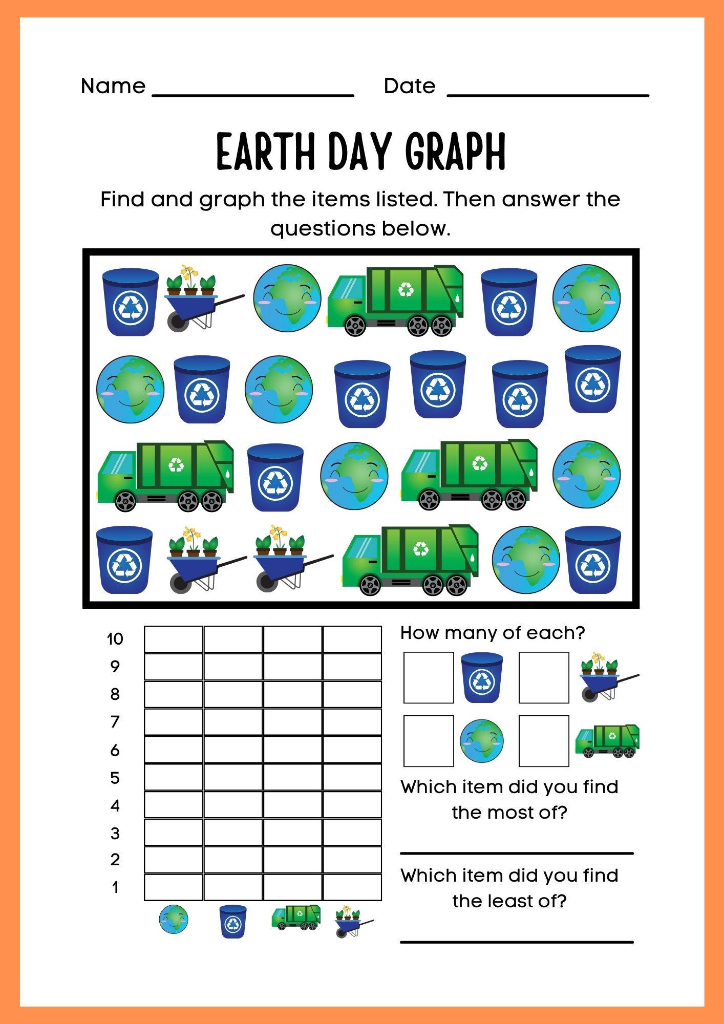 Earth Day Worksheets for Kindergarten