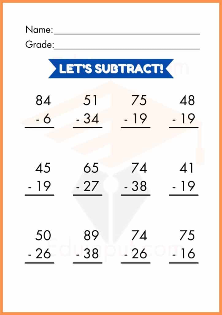 Subtraction worksheets for kindergarten