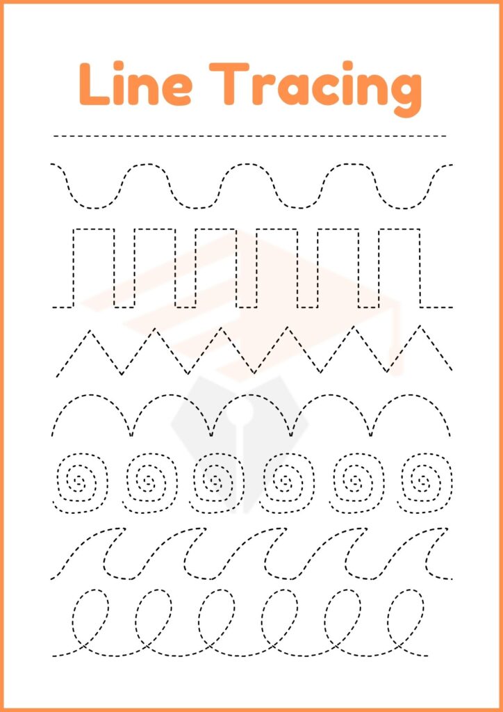 Line tracing worksheet for kindergarten