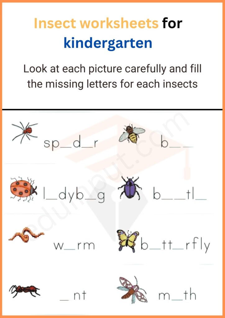 Write missing letter worksheet for kindergarten