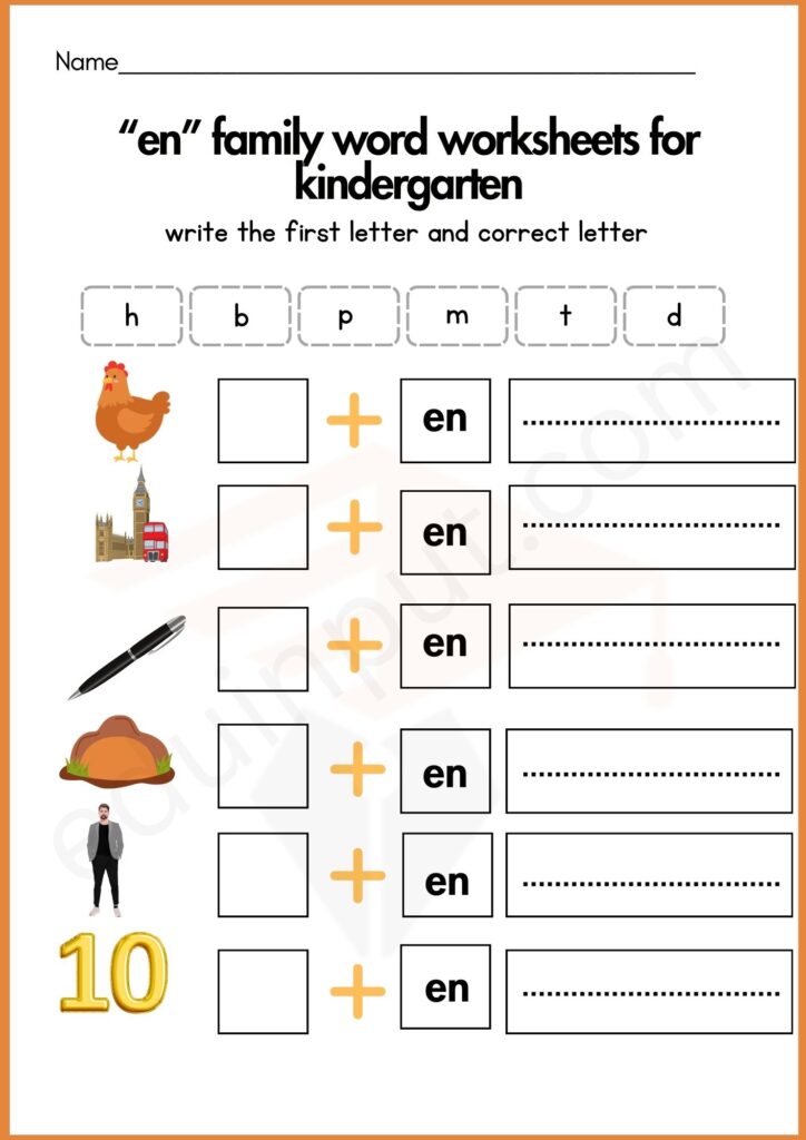 Write the first letter worksheet