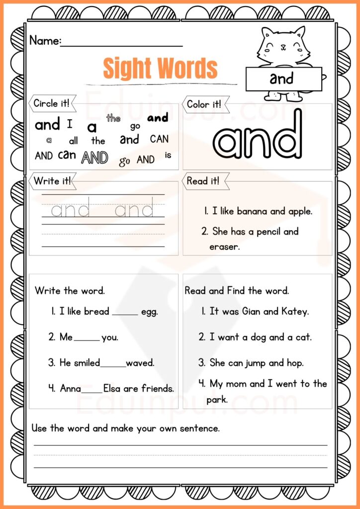 sight worksheets 4