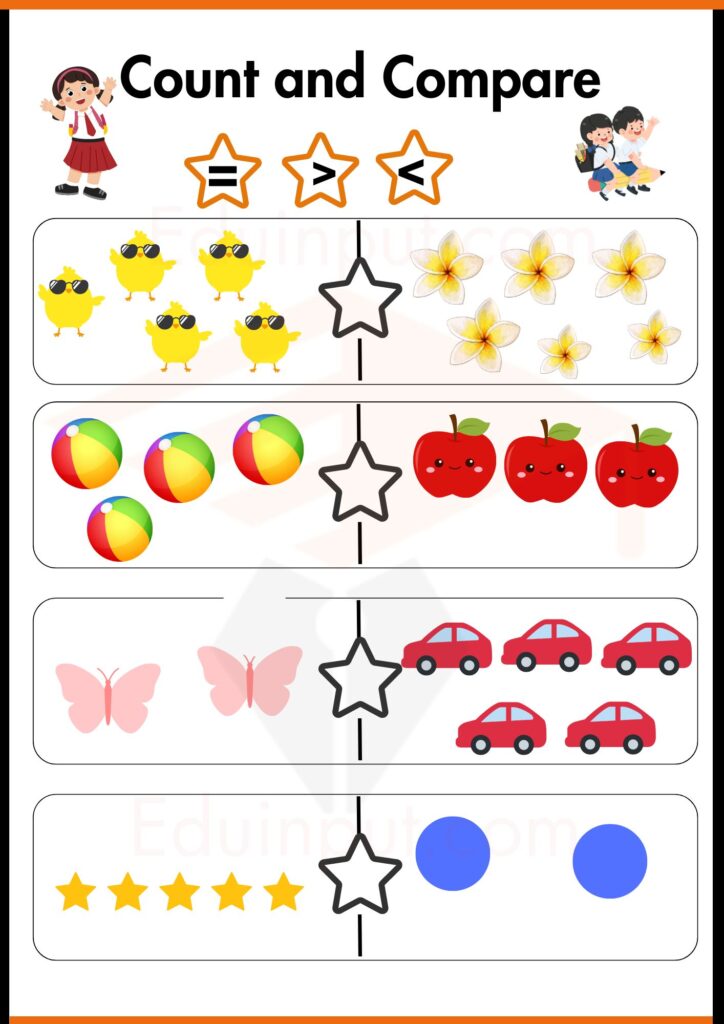 Count and Compare worksheets 4