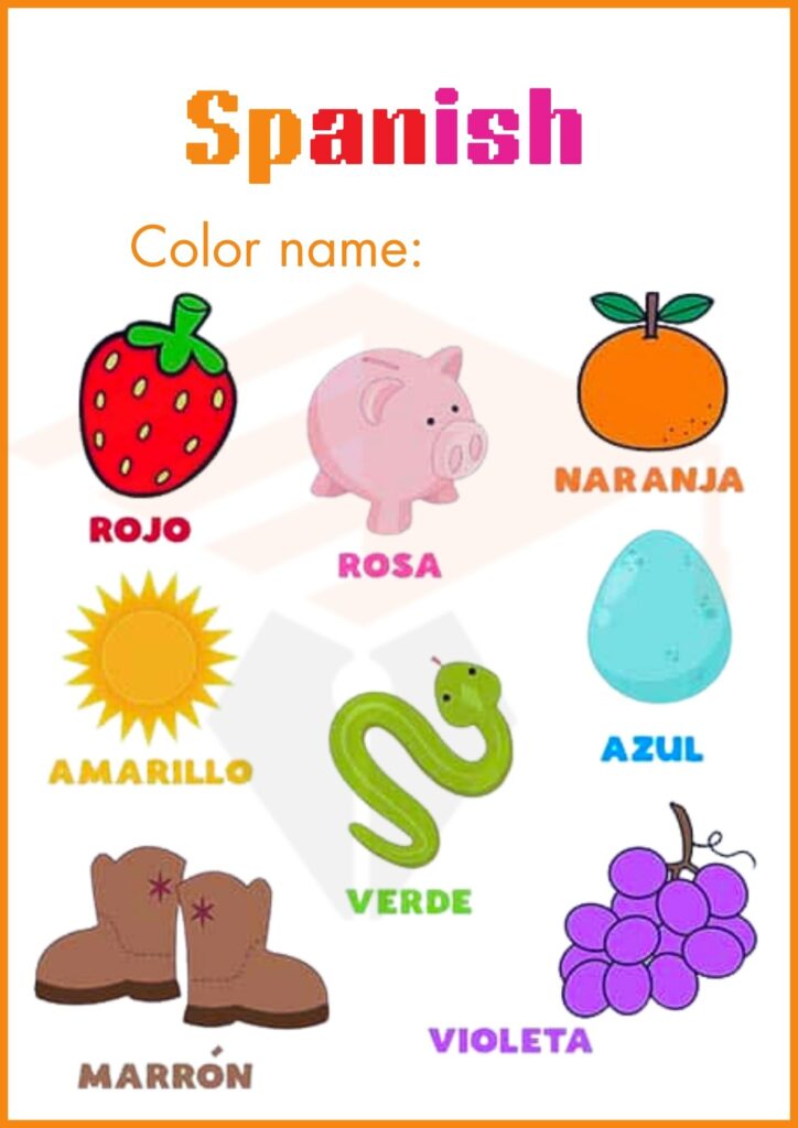 color the name Spanish worksheets 3