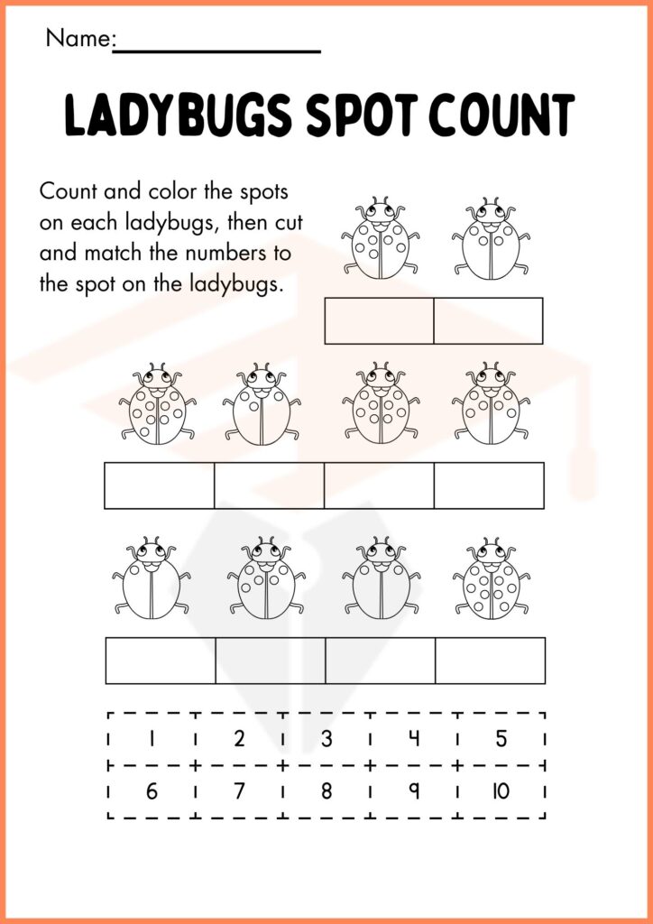 ladybugs spot count fun worksheets 5