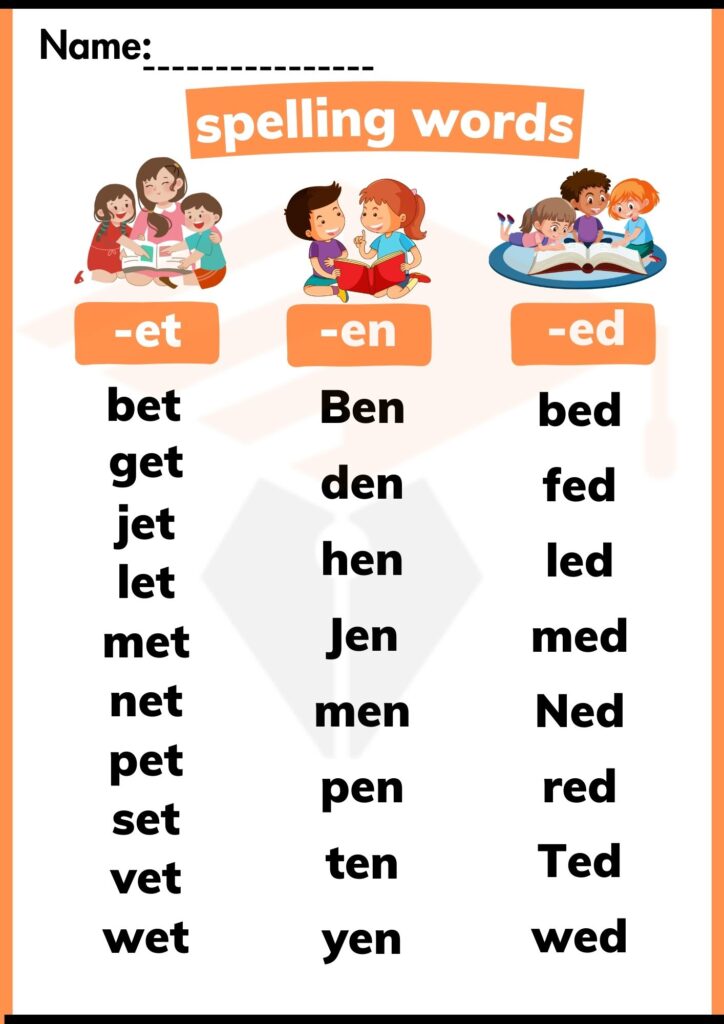 Image showing Spelling words worksheets For Kindergarten