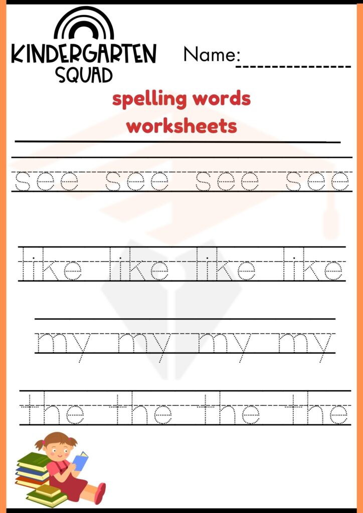 trace spelling word worksheets 4