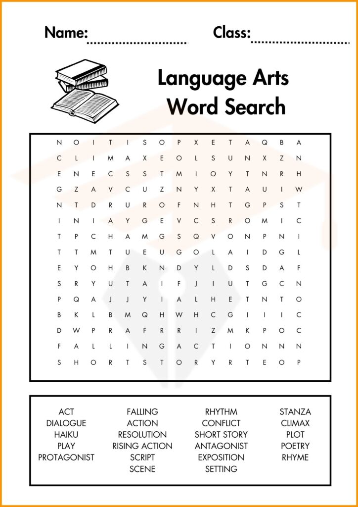 word search language art worksheets 4