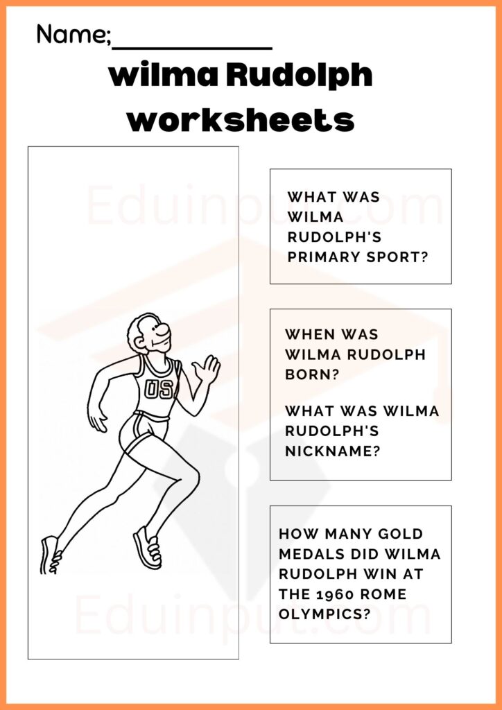 image showing Wilma Rudolph write answer worksheets