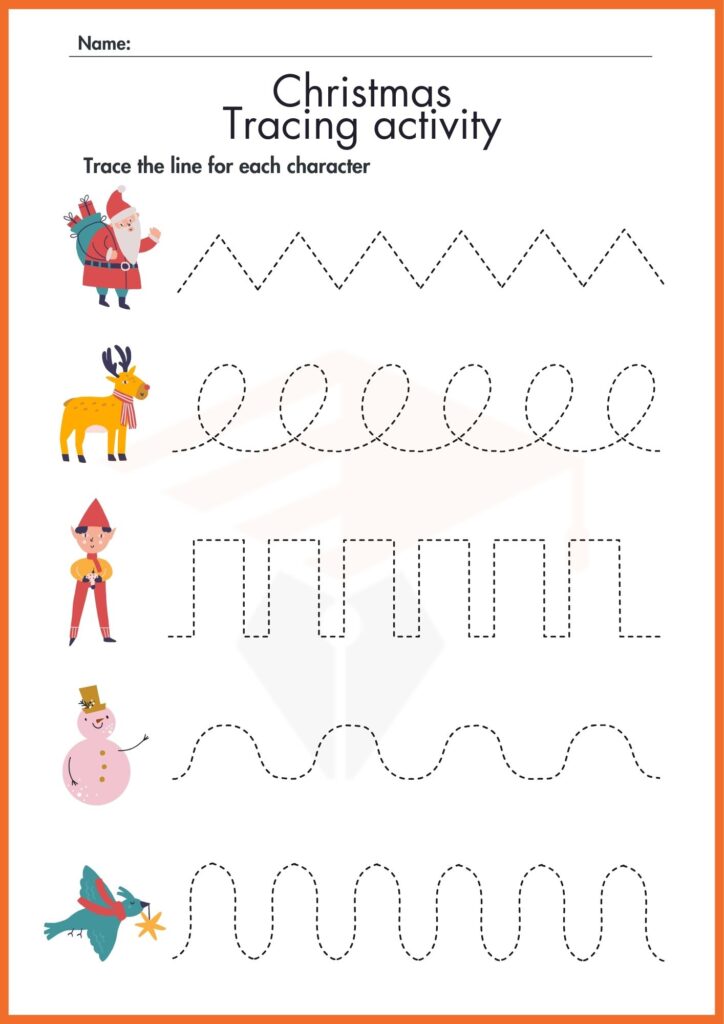 image showing trace activity christmas worksheet 3