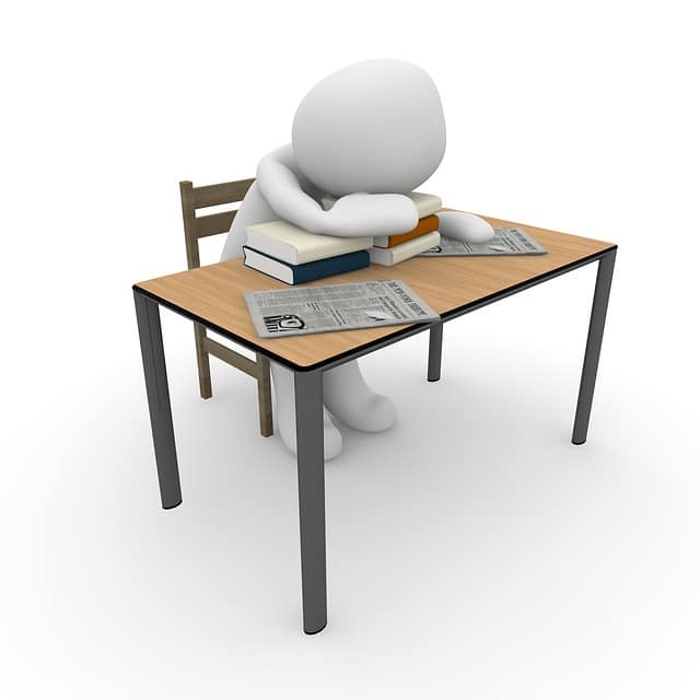 image showing a student going through school anxiety and stress