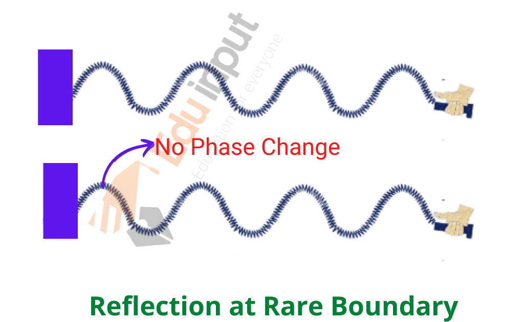 image showing the reflection of wave in rare medium