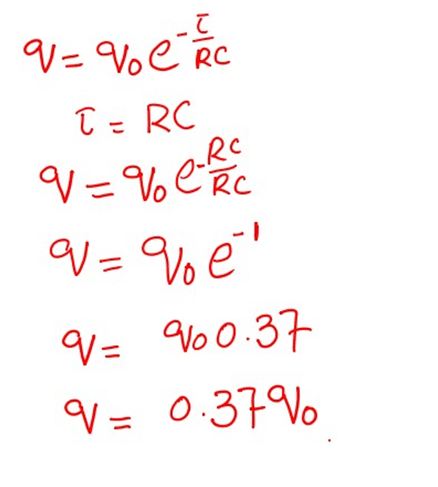 the equation for discharging of capacitor