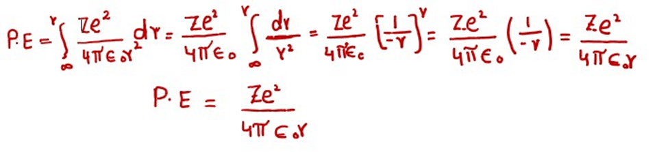 image representing equation of integration is done from infinity to r