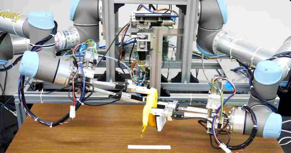 image showing the AI-banana peeling robot