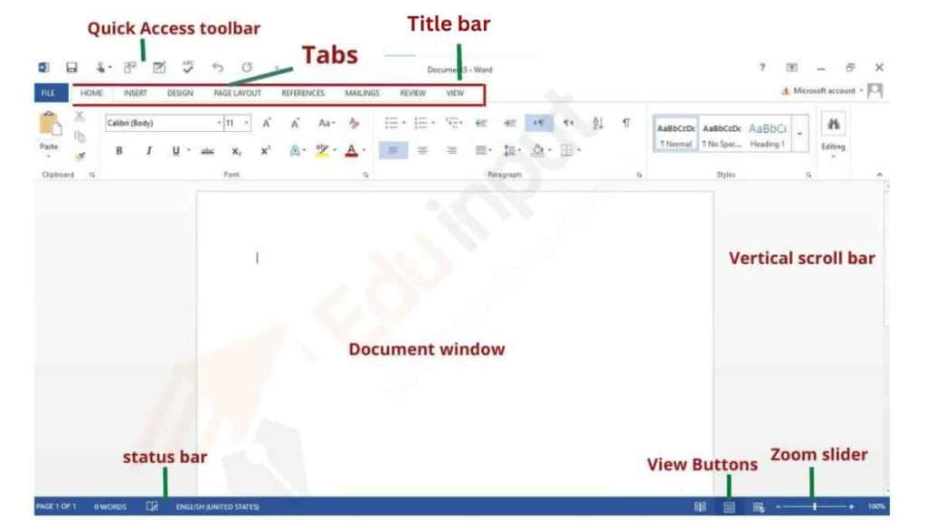 image showing the interface of word processing software