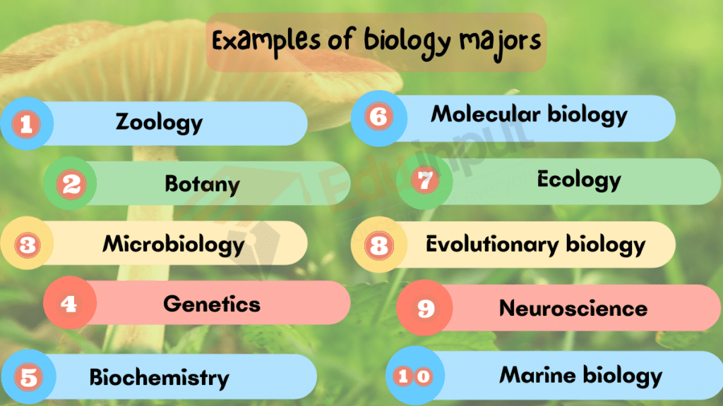 Image showing the Examples of Biology Majors For Students