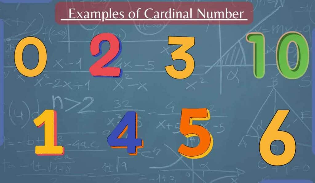 image showing the examples of cardinal numbers