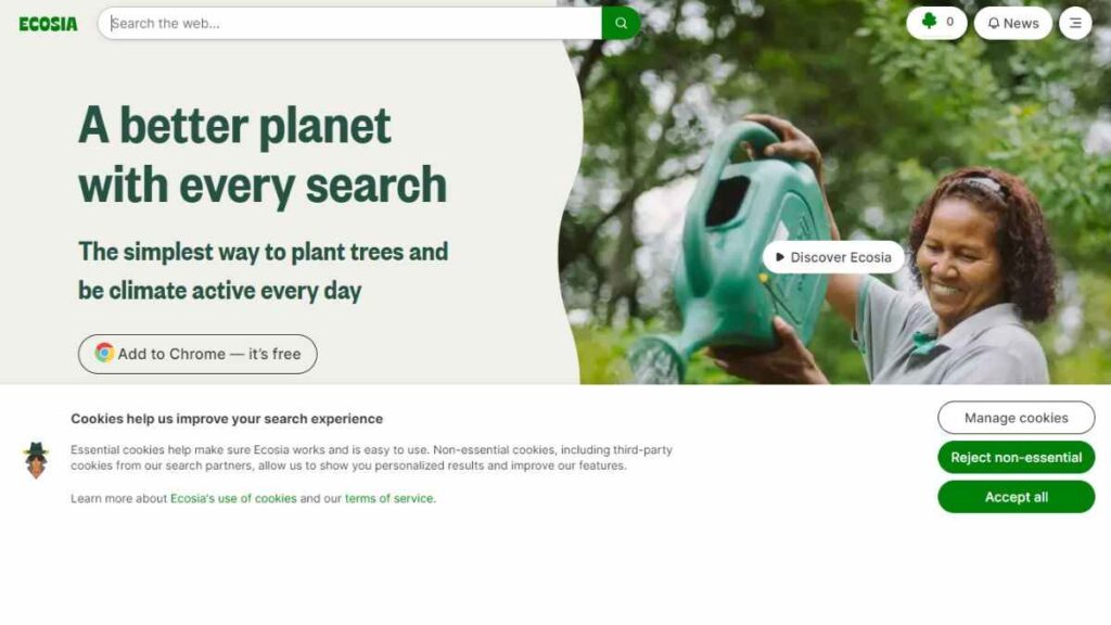 Ecosia search engine