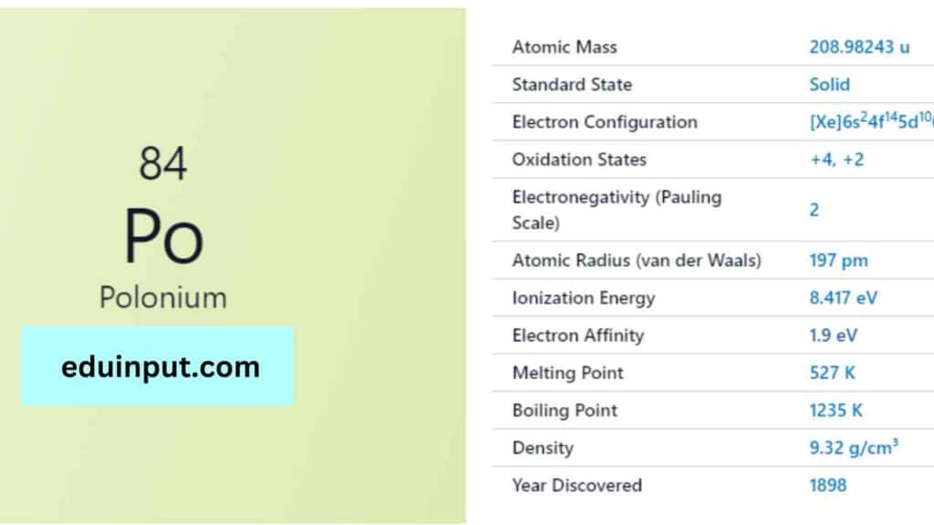 image of Polonium element