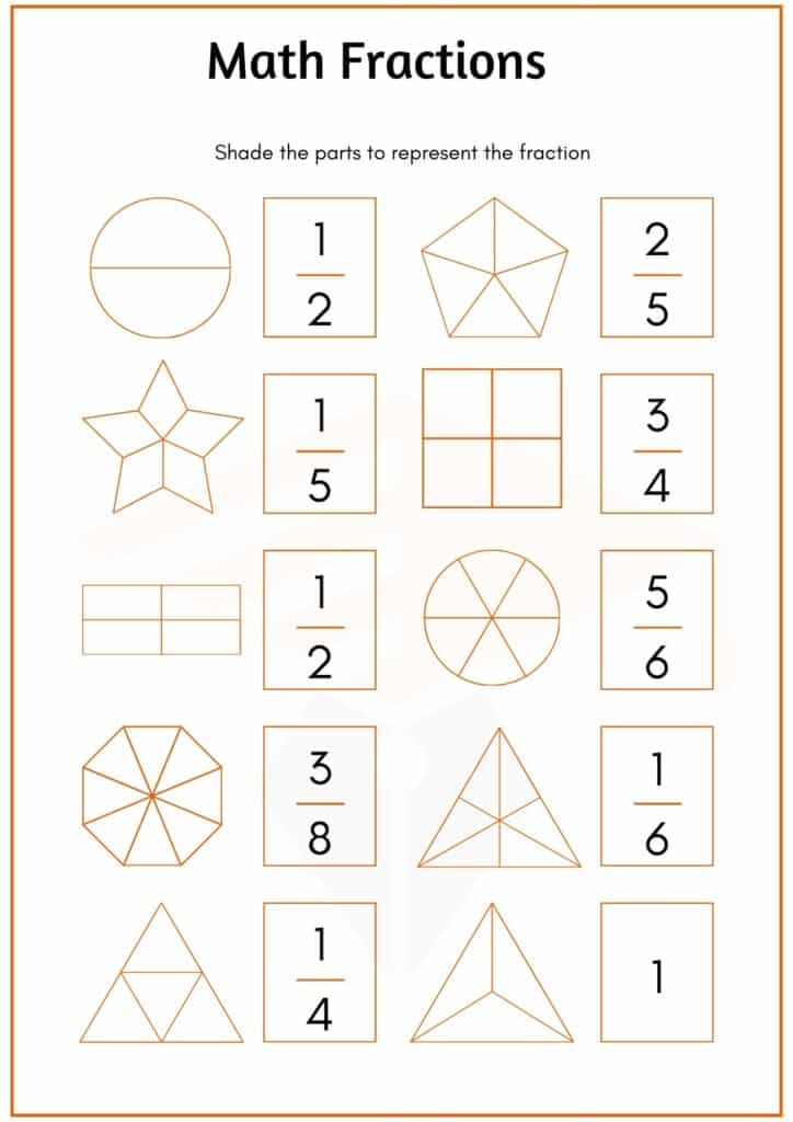 Math Fractions worksheets for Grade 3