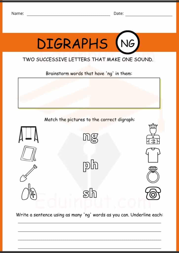 Digraphs ng worksheets 4