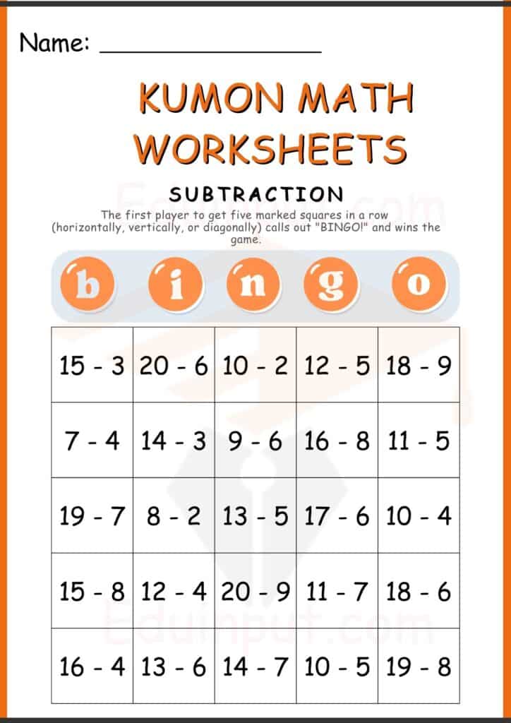 Kuman math worksheets 3