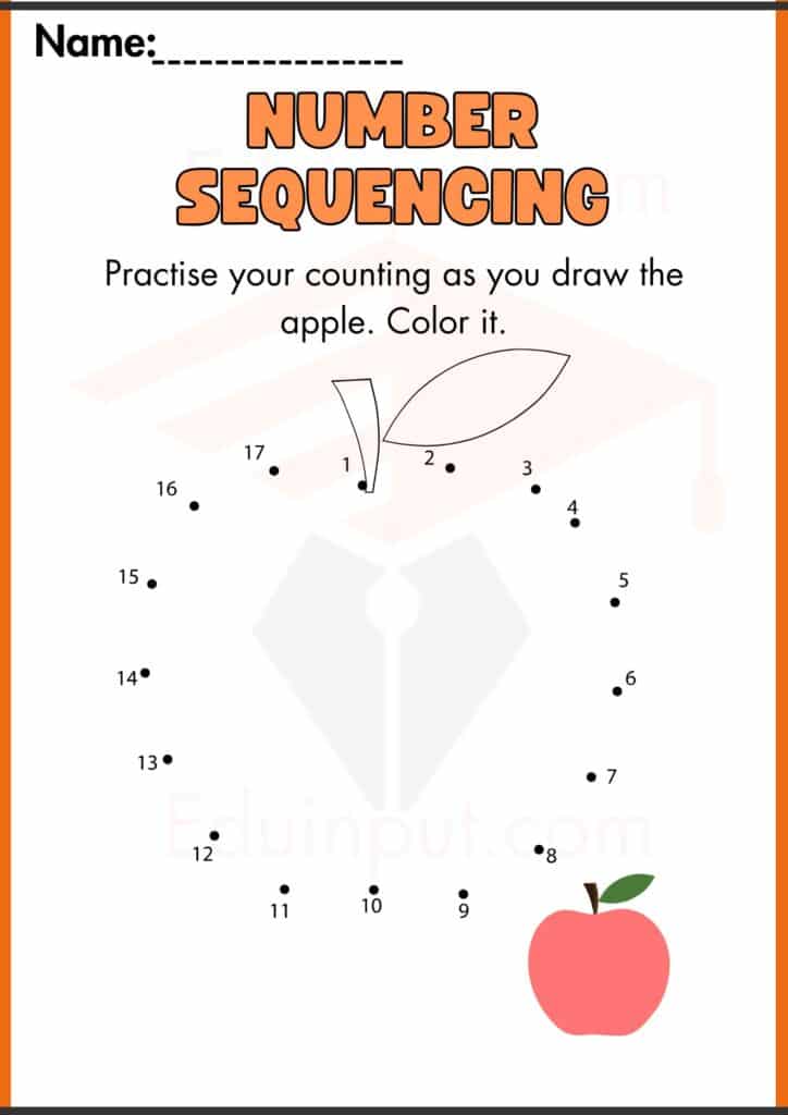 Image showing  Number Sequencing  Worksheet for kindergarten