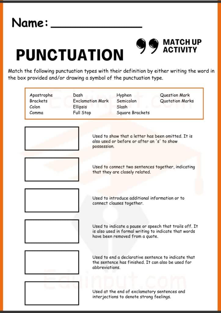 Punctuation worksheets 2