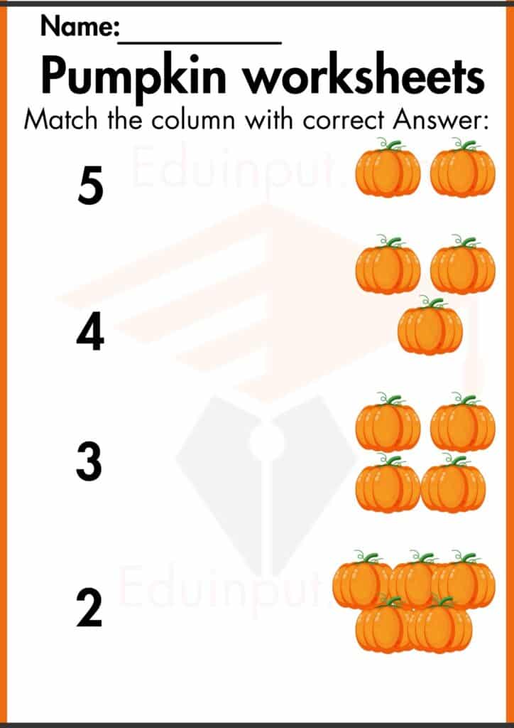 match the pumpkin worksheets 4