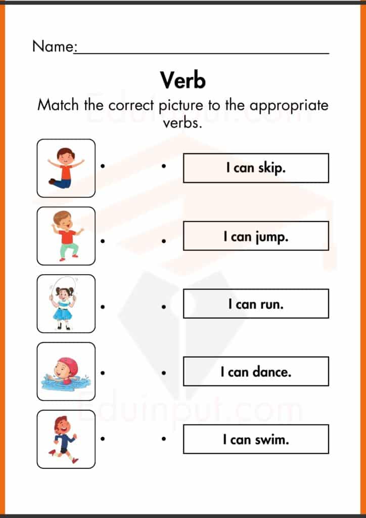 match verb worksheets 2