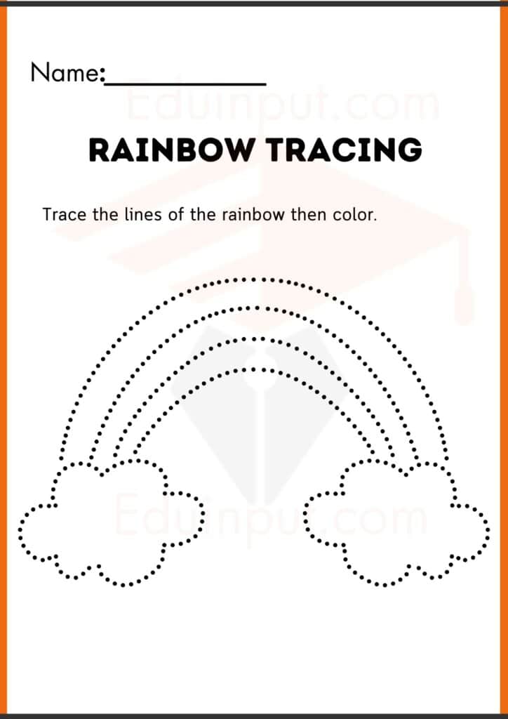 trace the rainbow worksheets 2