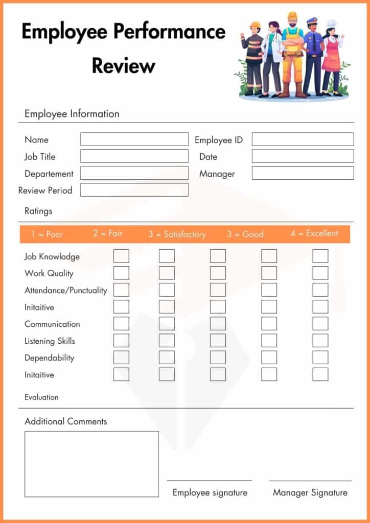 image showing Employee Performance Review worksheets 