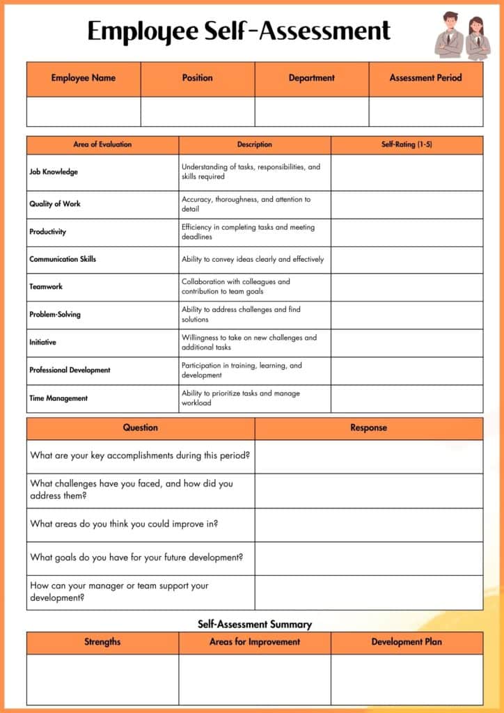 image showing Employee Self-Assessment worksheets