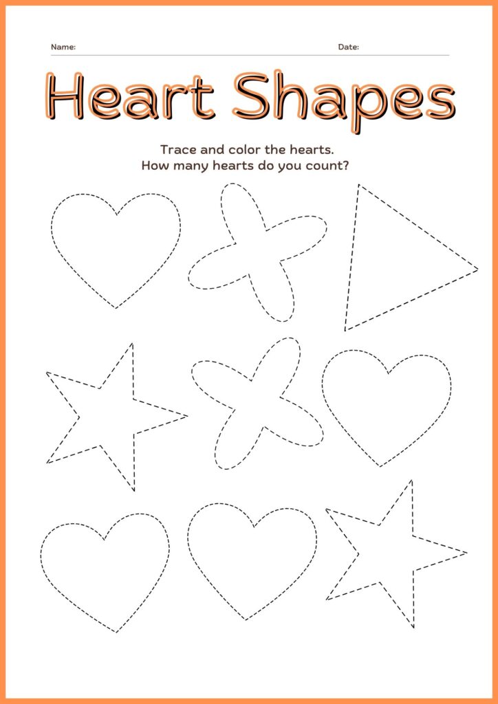 image showing Heart shape worksheet