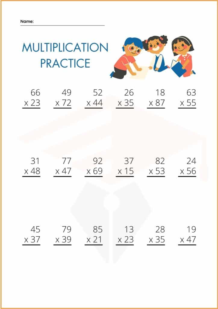 image showing Multiplication Practice worksheet