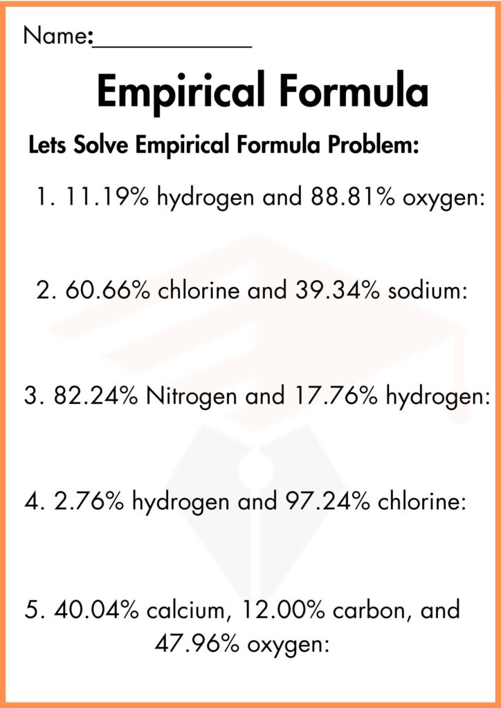 image showing Empirical Formula Worksheet