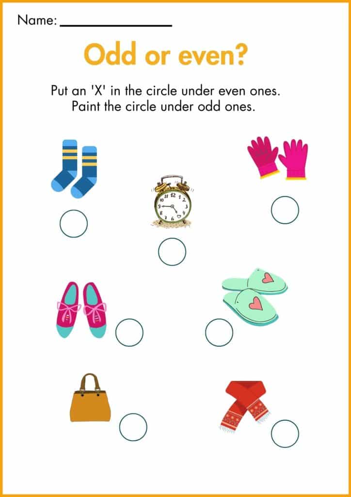 image showing circle Fall Even and Odd worksheets